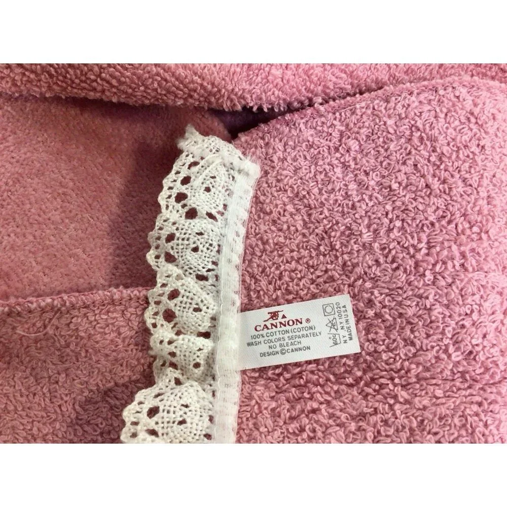 Cannon Vintage Pink Embroidered Towel Set of 4